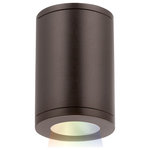 WAC Lighting - Tube Architectural 5" LED Color Changing Flush Mount Narrow Beam, Bronze - The ilumenight Tube Architecture features a state of the art LED color changing technology controlled through an IOS app. ilumenight Bluetooth enabled � Through the free IOS ilumenight app, you can control the color and brightness of your lights all with the touch of a finger on your smartphone or tablet device. Precise engineering using the latest energy efficient LED technology with a built-in reflector for superior optics; An appealing cylindrical profile perfect for accent and wall wash lighting.