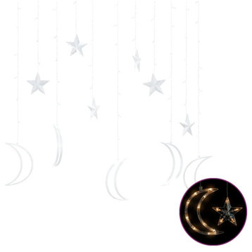 vidaXL Fairy Lights Hanging Star and Moon Lights with 138 LEDs Warm White