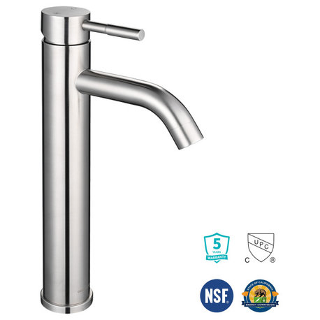 12" Bathroom Vessel Sink Faucet 1-Hole, Brushed Nickel