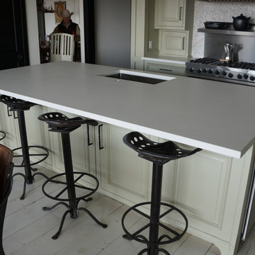 Custom White Concrete Countertops for Ranch Home