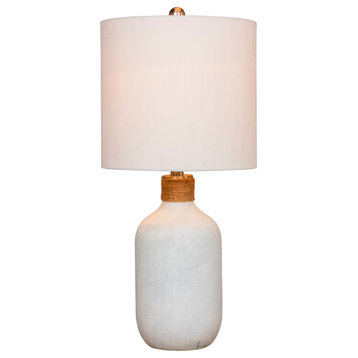 Fangio Lighting's #5158WH 26 in. Island Jug Glass Table Lamp in Frosted White