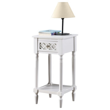 Convenience Concepts French Country Khloe Deluxe Accent Table in White Wood