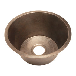 Belle Foret Model BFC3KIT Large Round Copper Kitchen Sink With Flat Bottom - Kitchen Sinks