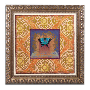 Butterfly Gold Blue Framed Painting Print Contemporary Prints And Posters By Marmont Hill