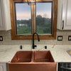 Adams Copper 33" Double Bowl Farmhouse Apron Front Undermount Kitchen Sink