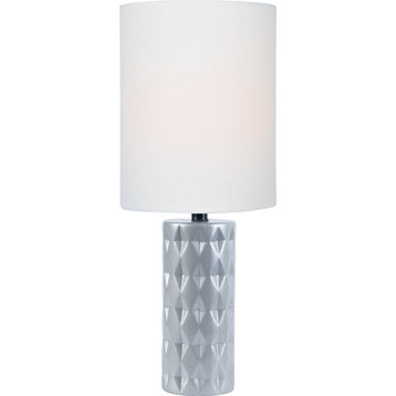 Delta Table Lamp - Silver, White, Medium