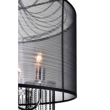 Amelia 6 Light Drum Shade Chandelier With Chrome Finish