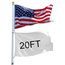 20' Aluminum Telescopic Flagpole Kit Us Flag Ball Top Telescoping Pole