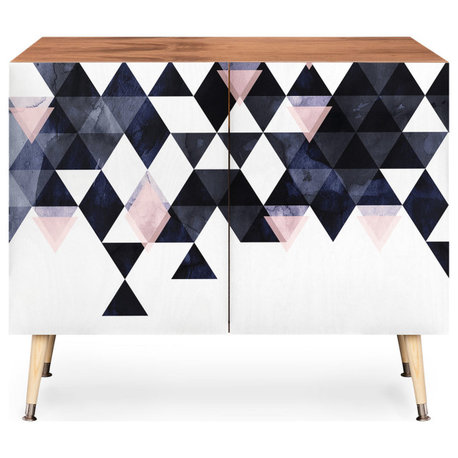 Emanuela Carratoni Blue Geometry Credenza, 38"x20"