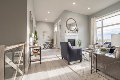 Inspiration for a transitional living room remodel in Calgary