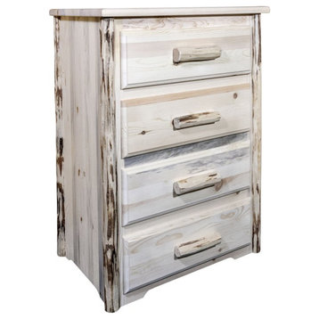 Montana Woodworks 4 Drawers Solid Wood Chest of Drawers in Natural