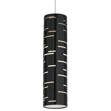 Revel Pendant in Antique Bronze with Gloss Black, Monopoint, 120V