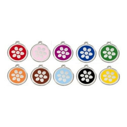 Red Dingo Flower ID Tag - Dog Toys