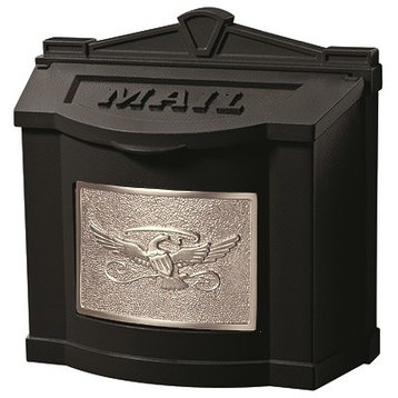 Gaines Mfg Wall Mount Mailbox, Black, Satin Nickel