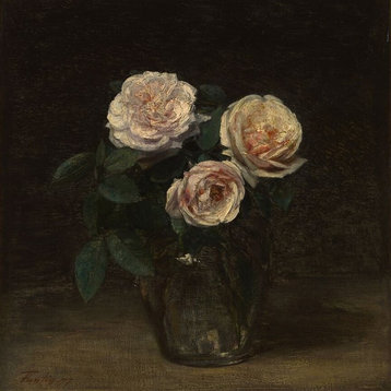 Still Life with Roses by Henri Fantin-Latour 24x24