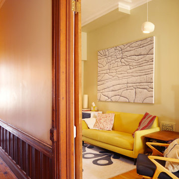 A Brownstone Library becomes a Functional Family Home