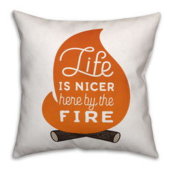 Life is Nicer By the Fire Pillow - Products