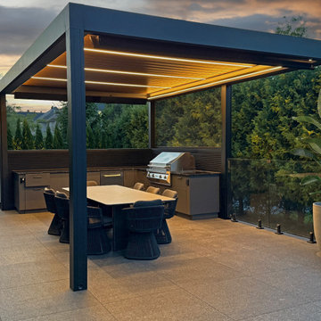 Contemporary Indoor Pool & Landscaping in Saint-Laurent