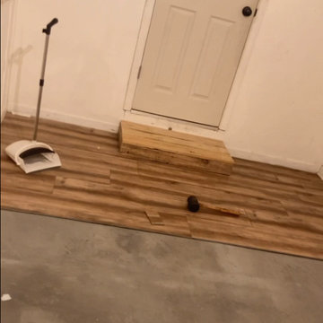 Leveling, Slat Vinyl Flooring and Custom Steps.