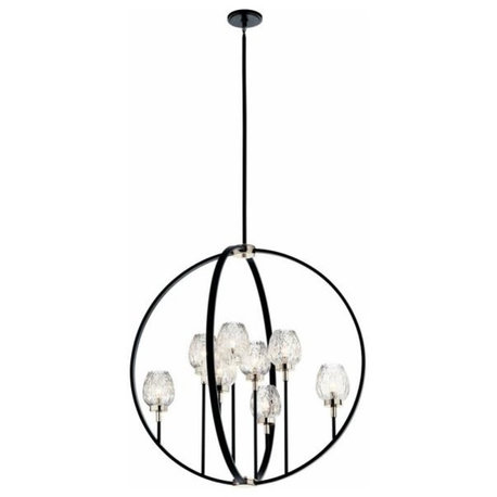 Kichler Lighting 44240BK Moyra - 8 Light 2-Tier Large Chandelier - With Contempo