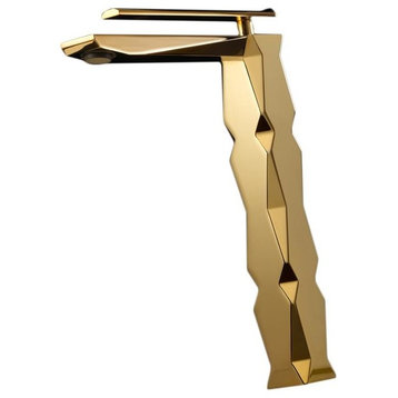 Ikon Luxury Vessel Sink Faucet, Polished Gold, Without pop-up drain