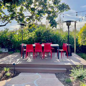 Deck with outdoor dining table