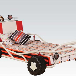 Acme 37205AT Carson White and Red Twin Bed - Baby And Kids