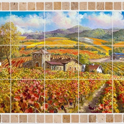 Red Vineyard - Tile Mural Palettes - Tile Murals