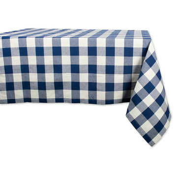 Navy Buffalo Check Tablecloth, 60"x104"