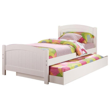 Benzara BM171671 Twin Bed With Trundle,White