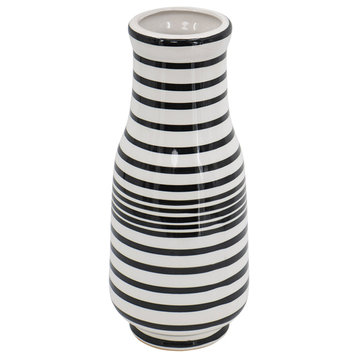 Striped Vase, Black/White