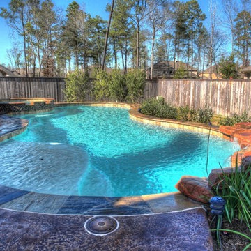 Rock Waterfall Pool 1 with spa