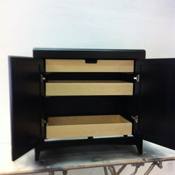 Flame-Grain Walnut Panel Shoe Cabinet - Shoe Storage
