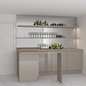 Fitted Bar Area in Dust Grey Tobacco Gladstone Oak! Inspired Elements