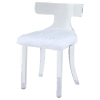 ACME Bradley Shaggy Fur Dining Side Chair in White