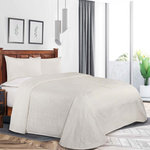 Blue Nile Mills - Adalie Ultra Soft Cotton Blend Oversized Bedspread, Off White, Twin - Dress your bed in our beautifully designed Adalie Bedspread Set. Boasting a timeless medallion design framed within an elaborate border, this jacquard bedspread set brings a rich textural layer to your bed. The included pillow sham(s) mirrors the design of the bedspread to complete the look of your bed. The oversized bedspread will cover your entire bed and just hit the floor, eliminating the need for a bed skirt. The lightweight and breathable Cotton blend is soft and inviting for year-round use. Available in an assortment of sizes and colors, lend a tailored finish to you bedroom with this charming set.