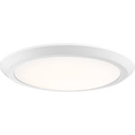 Quoizel - Quoizel Verge LED Flush Mount VRG1616W - LED Flush Mount from Verge collection in Fresco finish.. No bulbs included. Available in three finishes and four sizes, the Verge flush mount is suited for a variety of room applications. In your choice of brushed nickel, white or oil-rubbed bronze, it is featured in sizes of 7.5��, 12��, 16�� or 20��. The domed white acrylic shade is illuminated with integrated LED technology and the thick canopy adds depth to the simple structure. No UL Availability at this time.