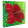 Vivid Hibiscus Canvas Art, 16x16"