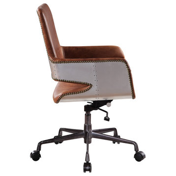 ACME Kamau Executive Office Chair With Lift, Vintage Cocoa Top Grain Leather