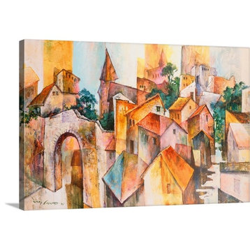Mediterranean Village Wrapped Canvas Art Print, 36"x24"x1.5"