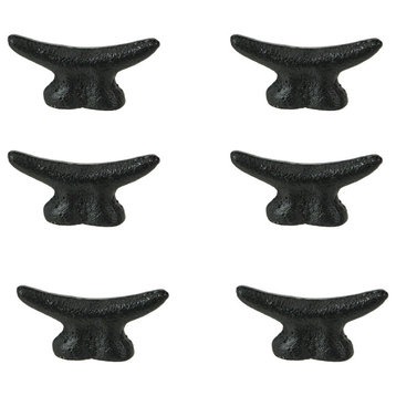 2.5 In Cast Iron Black Nautical Cleat Drawer Pulls Decorative Cabinet Knobs Set