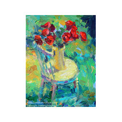 Impressionistic Roses flowers still life painting - Products
