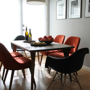 West Elm Mid Century dining chairs and Eames Molded Plastic