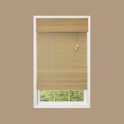 Natural Multi-Weave Bamboo Roman Shade - 36 in. W x 72 in. L - Roman Shades