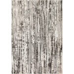 Palmetto Living by Orian - Palmetto Living by Orian Mystical Birchtree Ivory Area Rug, 9'x13' - Add a modern touch to your space with the Birchtree Natural rug. This floor covering is both comfortable and durable, boosting an elegant linear design and calming neutral and blue color palette.