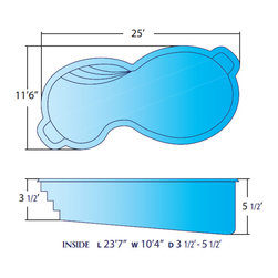 Malibu by Alaglas - Medium Fiberglass Pool - Outdoor Products