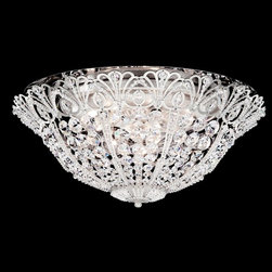 Dazzling Schonbek Tiara 9 Light Flush Mount lighting in Jet Black color - Lighting