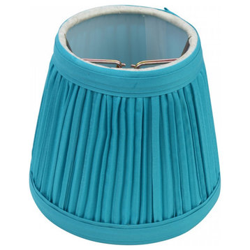 Small Clip-On Lamp Shade Blue Fabric Clip On Traditional Style for Chandelier