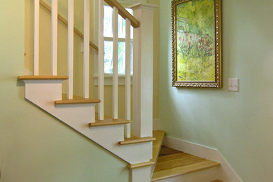 Design ideas for a transitional staircase in Burlington.