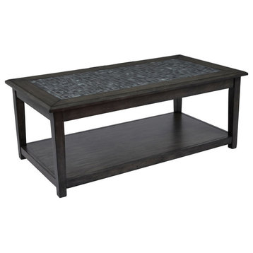 Gray Mosaic Cocktail Table, Castered